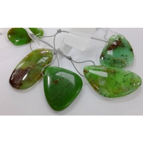 Natural Chrysoprase Bead Pendant Free Form,Shape Gem Stone Semi Precious Stone Pendant Healing Pendant 5pcs/lot