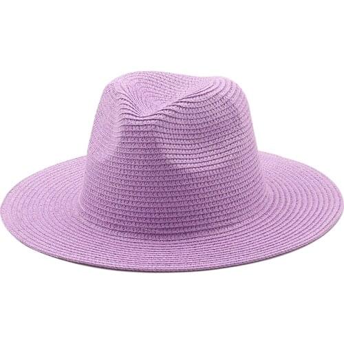 Simple Girl Summer Panama Hats For Women Men Wide Brim Beach Jazz Hat Cooling Ladies fishing Sun Straw Hat