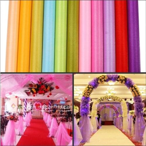 12 Colors Fashion Ribbon Roll Organza Tulle Yarn Chair Covers Accessories For Wedding Backdrop Curtain Decorations Supplies