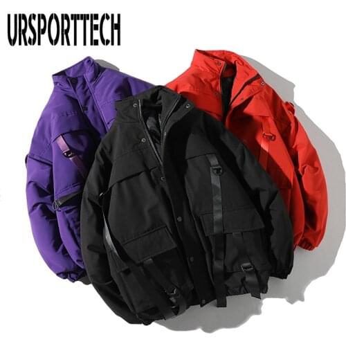 URSPORTTECH Winter Jacket Men Parak Casual Loose Winter Coat Male Thick Warm Couple Parkas Fashin Cotton Jackets Coats 709-M12
