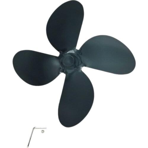 Thickened Fireplace Fan Accessories Aluminum Alloy Fan Blade 4 Blade Black Solid Fireplace Fan Accessories