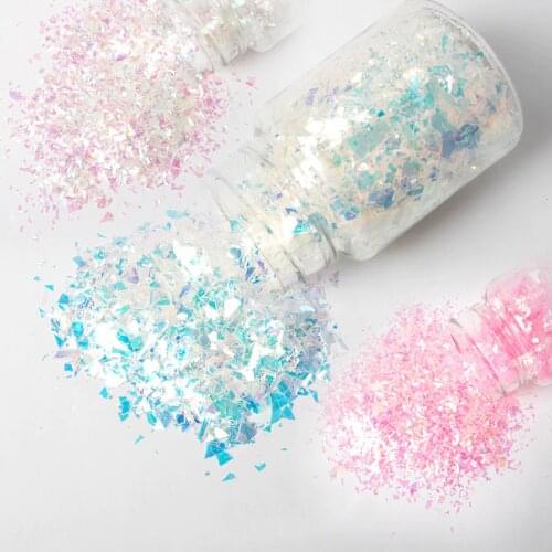 High Quality Irregular Shell Paper Sequin DIY Nail Flakes Candy Paillette Glitter Sequin for 3D Nail Art Resin Filler 50ML