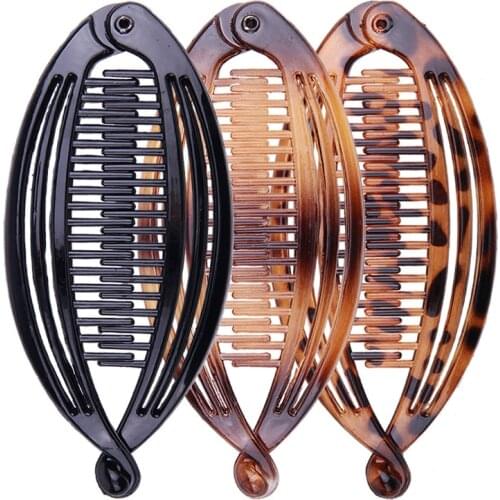 Hair Claws Clip Fish Shape Banana Barrettes Black Hairpins Hair Accessories for Women Hair Clip Clamp