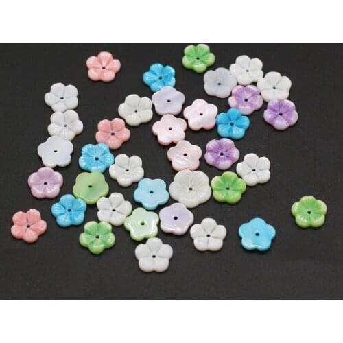 10pcs Natural Freshwater Shell Carved Petal Loose Beads Fashion Jewelry Making DIY Crafts Hair Clip Earring Accessories Gift