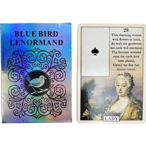2021 Blue Bird Lenormand Oracle Tarot Card for Fate Divination English Tarot Deck Card Board Game for Adult Playing