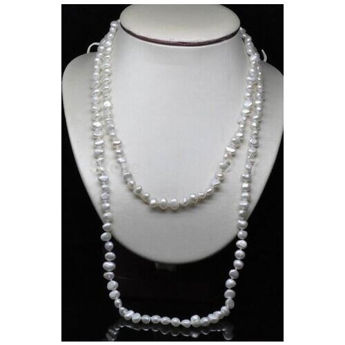 42 "Beautiful 5 - 7 MM White Natural Baroque Color Pearl Necklace>>> women jewerly Free shipping
