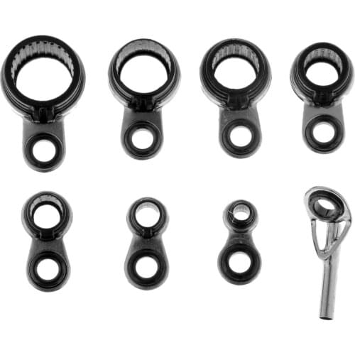 8 pcs Stainless Steel, Ceramic Fishing Rod Guide Eye Guide Ring Tip Line Ring Fishing Guide Rings