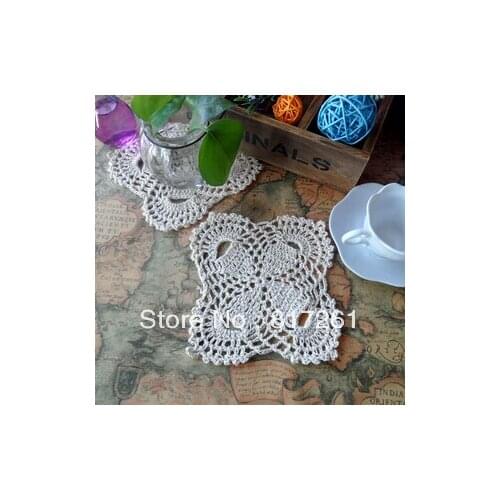 Free shipping 12 pic/lot crochet fashion doily decoration placemat heat insulation pad for home decor lace doilies wedding