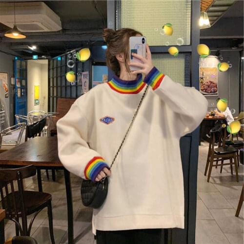 Oversize velvet Spring Autumn 2021 loose large size Korean style sweatshirt women clothes coat long sleeve harajuku hoodies 4XL