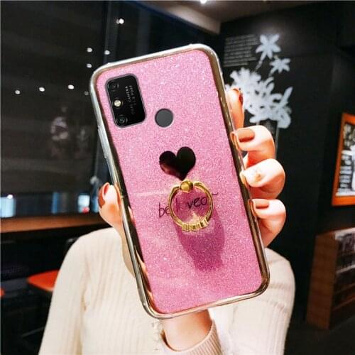 Luxury Bling Glitter Diamond Soft Cover For Huawei Honor 9A 30 30S 20S 20 Pro P30 P40 P20 Pro 10i 10 Lite 9X Case Ring Holder