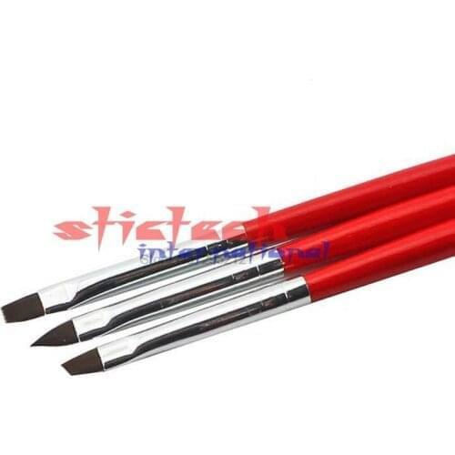 By dhl or ems 1000 sets Nail art pen Flat Painting Drawing Red Soft and Professional Nail Brush Kit Set UV gel brushes Tool Set