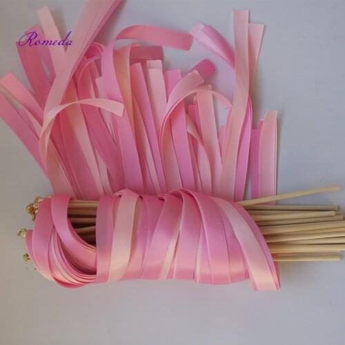 Hot selling Pink and Light Pink wedding wands with gold bell for wedding decoration 50pcs/lot