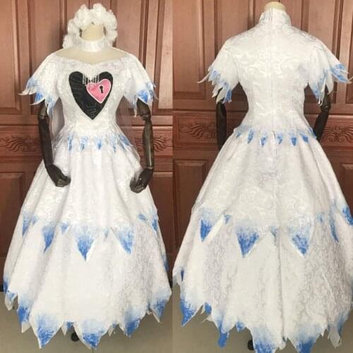 Princess Cosplay Costume Adult Women White Carnival Parade Dress Halloween Christmas Wonderful Ball Gown