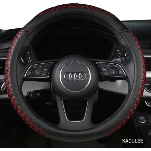 KADULEE Microfiber Leather Car Steering Wheel Cover For Isuzu D Max Trooper Rodeo Mux Ertiga APV Ignis Edition SX4