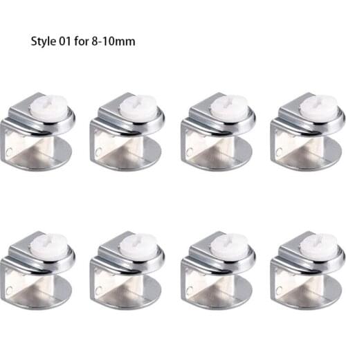 Glass Shelf Brackets - Adjustable Zinc Alloy Glass Clamp Clip Holder 10 Pcs