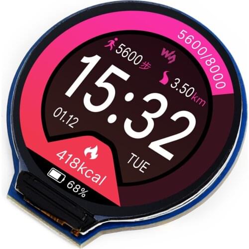 Waveshare 1.28inch Round LCD Display Module,65K RGB Colors,240*240 Resolution,SPI Interface,Support Raspberry Pi/Jetson Nano etc