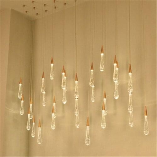 Postmodern Minimalist Lamp Luxury Hotel Lobby Villa Italy Milan Designer Chandelier Drop Chandelier Restaurant Cafe Chandelier