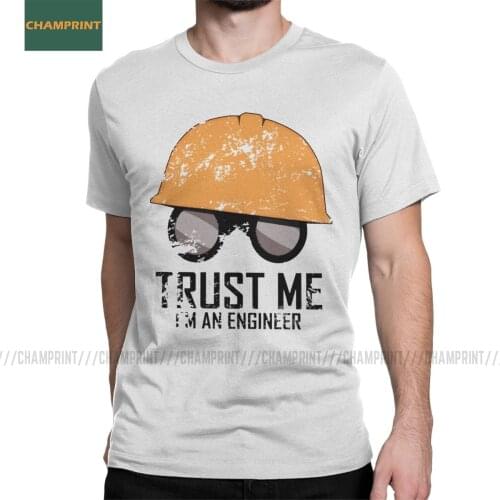 Men T-Shirt Team Fortress 2 Trust Me I'm An Engineer Vintage Pure Cotton Tees Short Sleeve TF2 Game Soldier T Shirt Round Collar