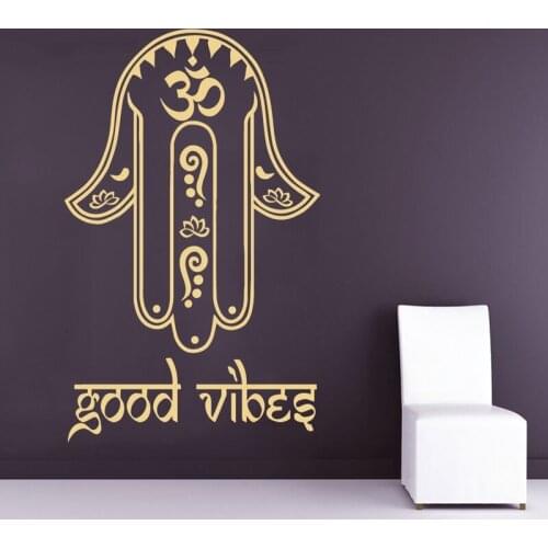 Hamsa Wall Decals Fatima Hand Good Vibes Sticker Yoga Decal Bedroom Decor