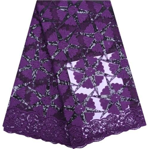 Nigerian Milk Silk Lace Fabric Embroidered African Dry Lace Fabric High Quality With Sequins Mesh Lace 5 Yards Material 1733