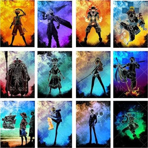 One Piece Luffy Watercolor Anime Poster Print Picture Canvas Painting And Prints Cuadros Art Mural Decoration Kids Room Decor