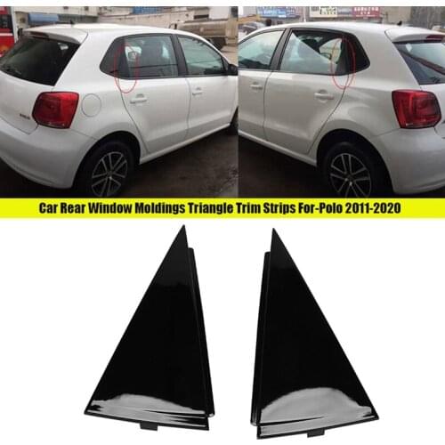 Pair Car Rear Window Moldings Triple-Cornered Trim Strips for Polo 2011-2020