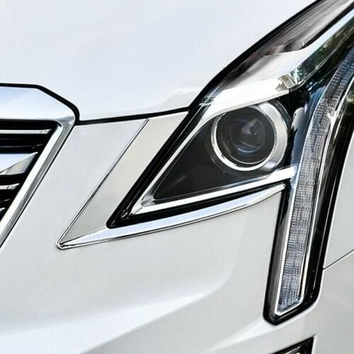 ABS Chrome Front Head Light Eyebrow Cover Trim 2pcs For Cadillac XT5 2016 - 2019