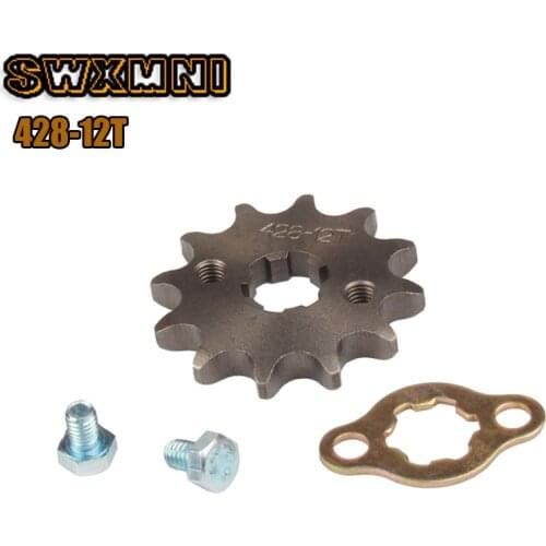 Front Engine 428# 12T Teeth 17mm 20mm Chain Sprocket With Retainer Plate Locker for Dirt Pit Bike ATV Quad Go Kart Moped Buggy