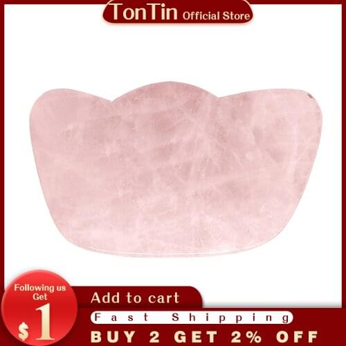 Rose quartz Massage scraper Natural Rose Quartz Guasha Scraping Beauty Kit Simming Arm Leg V Facial Plate