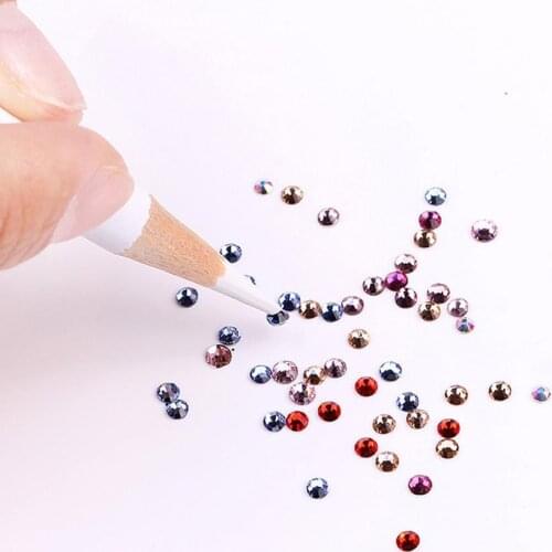 LEARNEVER 1pc Nail Drill Pen Pro Wooden Nail Dotting Art Drill Picking For Nail Pen Gems Tool Tools Rhinestones Point Penci K8M4