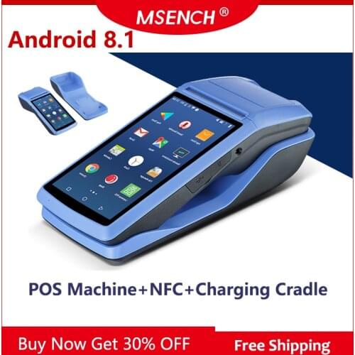 Handheld Android 8.1 Pos Terminal Printer With Bluetooth Thermal Receipt Printer 3G WiFi Mobile Order POS PDA