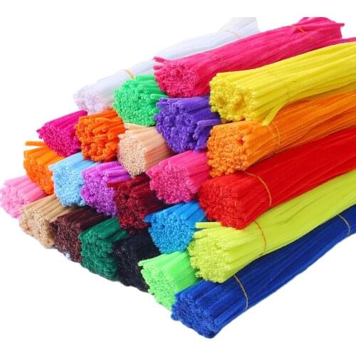 50pcs Chenille Stem Pipe Kids DIY Creative Toys Chenille Sticks Cleaners Kindergarten Educational Handmade Material Plush Strips