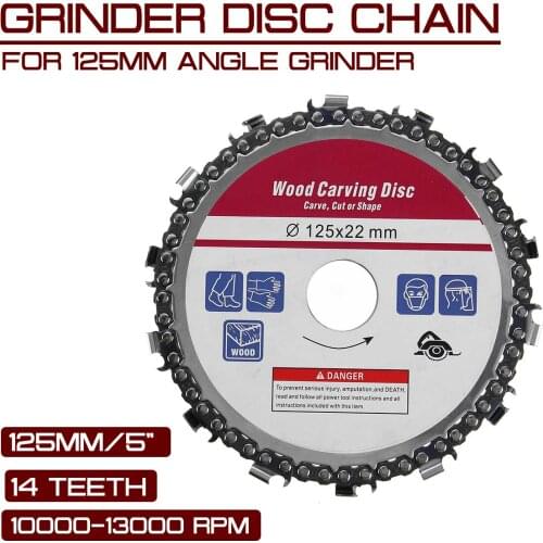 Angle Grinder For 125mm Upgrade 5 Inch Grinder Disc and Chain 14 Tooth Fine Abrasive Cut Chain Electricity