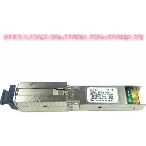 XPON SFP ONU Stick With MAC SC Connector 1490/1330nm DDM pon module 1.25/2.5GCompatible with EPON/GPON( 1.244Gbps/2.55G)802.3ah