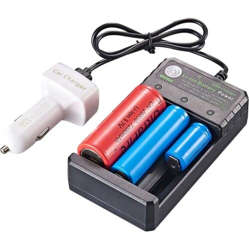 1/3 Slot Charger Li-ion Battery USB Independent Charging For 18650 18350 16340 14500 26650 Battery Charging Station Stand