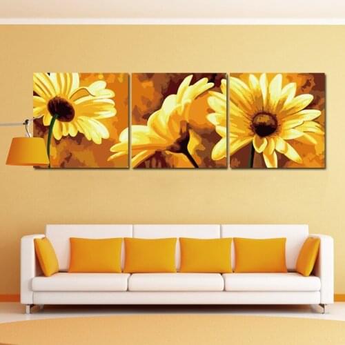 MaHuaf-A1112 three-picture combination Framed painting by numbers canvas hand painted wall decor