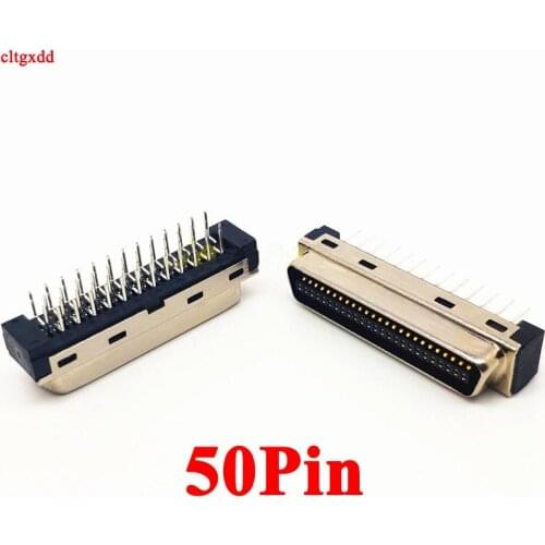 1pcs MDR Servo driver SCSI Connector HPCN Slot Type 50 pin female plug 180 Degree right angle Through Holes pcb