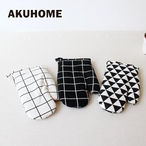 1PC Heat Resistant Microwave Oven Glove Non-slip Insulated Cotton Mitts Pot Bowl Holder Kitchen Cooking Baking Tools