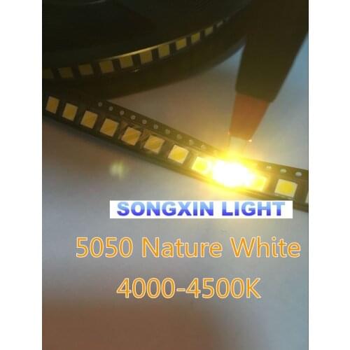 1000pcs/lot Light Emitting Diode Nature White 12-14lm SMD 5050 LED Chip XIASONGXIN LIGHT NW Nature White 4000-4500k 3.0-3,4v