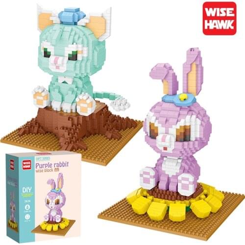 WiseHawk 1027pcs+ Gelatoni StellaLou Diamond Building Blocks Disney Duffy Friends Micro 3D Model Brick Figures For Children