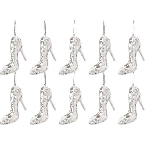 12Pcs Christmas Party Ornament High Heel Shoes Party Tree Hanging Decoration Ornament Pendant Backdrop DIY Accessories