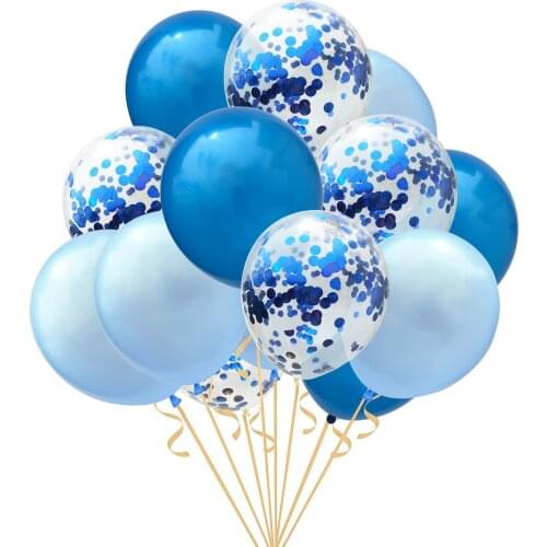 15pcs/lot Mix Confetti Balloons Birthday Party Decoration Kids Adult Metallic Balloon Helium Ball Wedding Party Decor 12inch