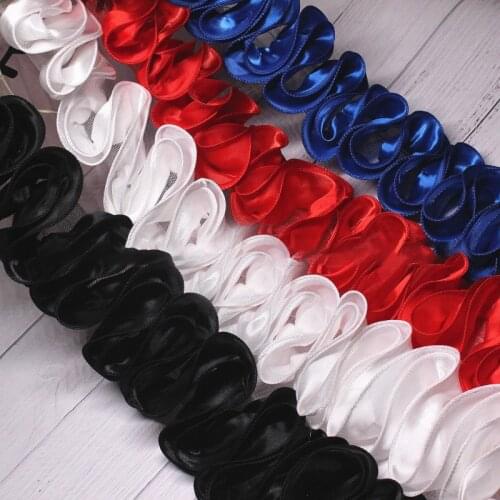 2 yards 50mm Satin Wave Lace Ribbon DIY Headwear Clothes dance skirt Accessories Trim Material