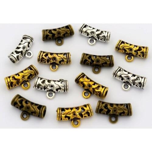 20pcs Mixed Tibetan Silver Gold Bronze Big Hole Metal Connector For Jewelry Making Diy Bracelet Necklace Accesories Wholesale