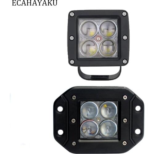 3 inch dually light 12W LED Work Lights Square LED Pods 12W 4D Projector Spot Light Off-road Truck SUV 4WD 4X4 LED Pod Lights