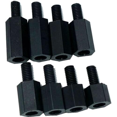 50Pcs M2*L+5mm M2.5/M3*L+6mm Thread Black Spacing Screw Plastic For PCB Motherboard Fixed Nylon Standoff Spacer Pillar