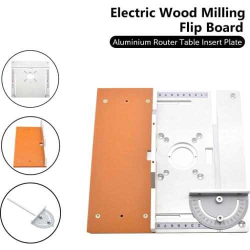 Aluminium Router Table Insert Plate Electric wood milling flip board with Miter Gauge Guide Table Saw Woodworking workbench