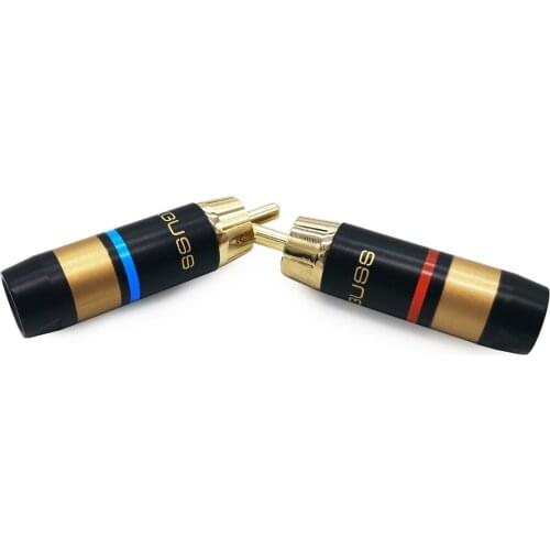 Antiquity lotus head rca plug DIY audio plug plum blossom pure copper gold-plated RCA audio signal cable plug