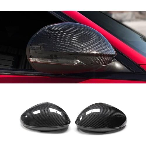 Car Accessories Carbon Fiber Side Rearview Mirror Frame Cover Sticker Shell Case Protector for Alfa Romeo Giulia 952 2016-2019