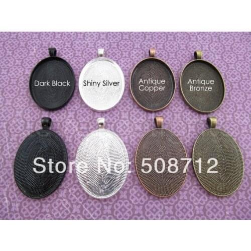 Free Ship!!! 50pcs 30x40mm Cameo Setting Blank Pendant Trays - Cabochon Setting - Bezel Setting - Pendant Setting